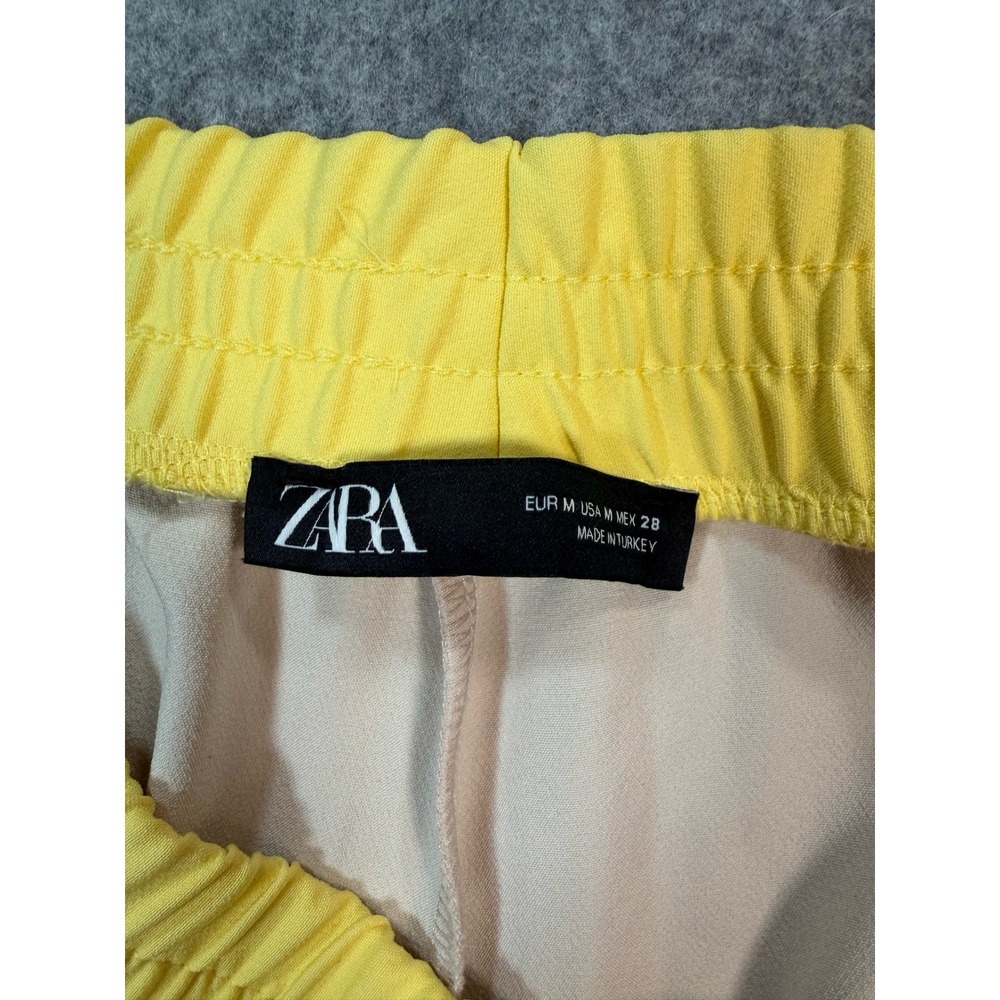 Zara Womens Jogger Pants Tan Yellow Side Stripe Elastic Waist Size M - Picture 2 of 8